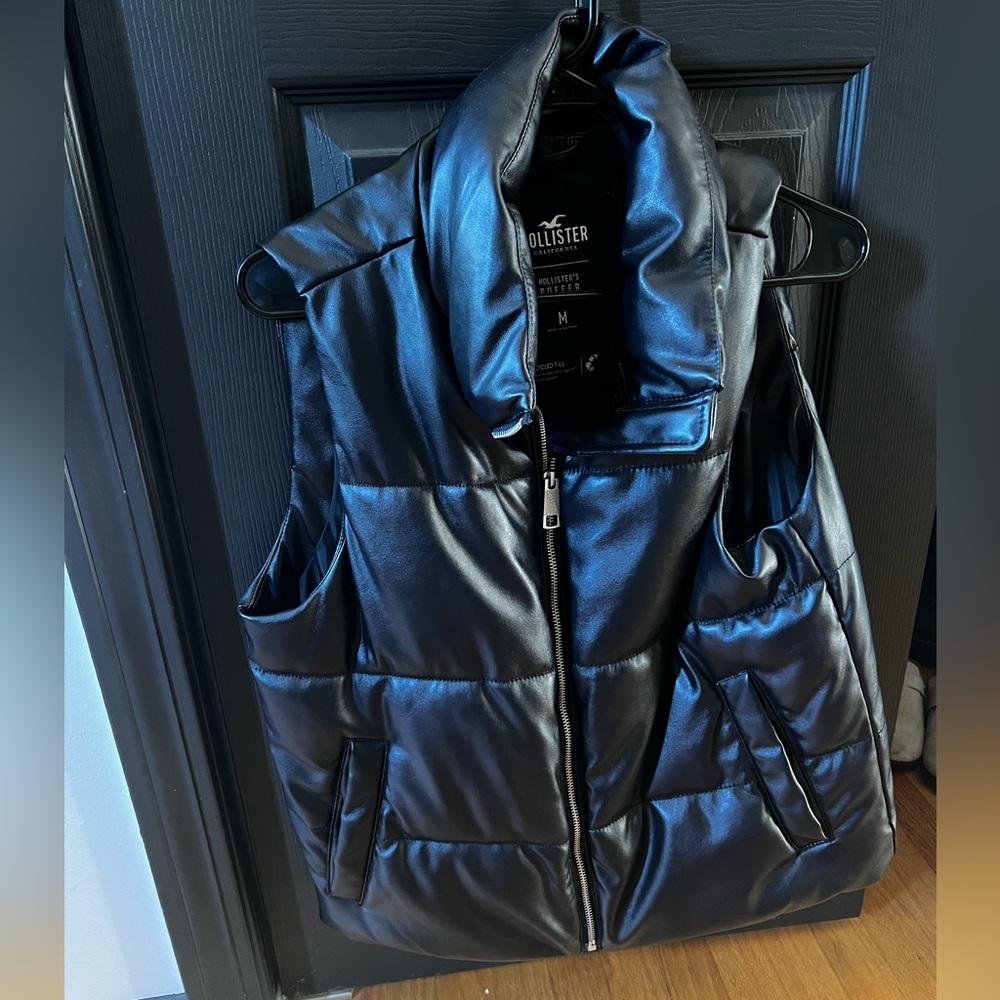 Hollister Leather Puffer Vest